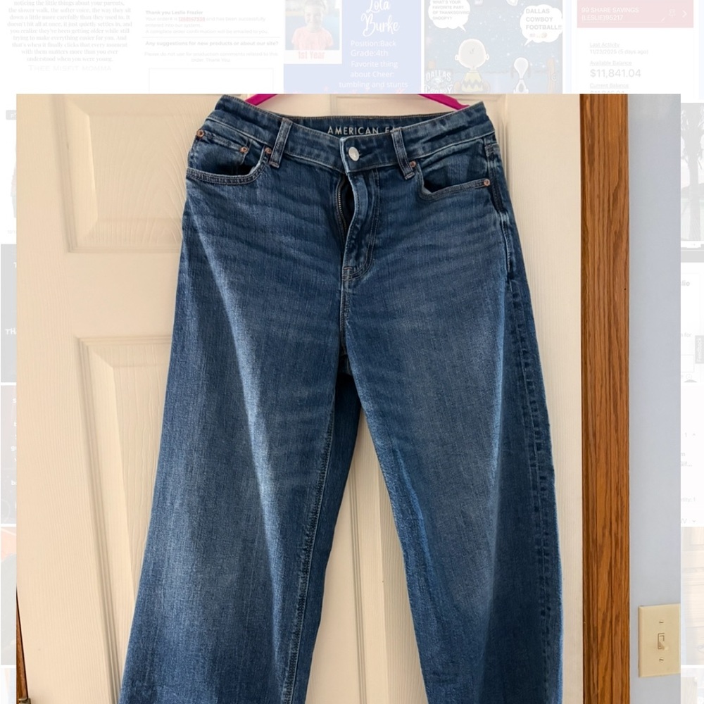 American Eagle Outfitters Women's Dark Blue Flare Jeans